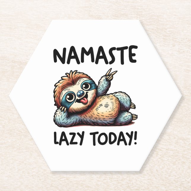 Chill Sloth Namaste Lazy Vibes Untersetzer (Vorderseite)