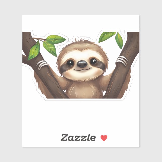 Chill Sloth Sticker - Nur langsame Farben (Blatt)