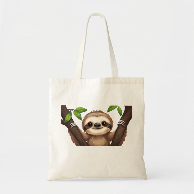 Chill Sloth Tote Bag - Nur Niedliche, langatmige F Tragetasche (Vorne)