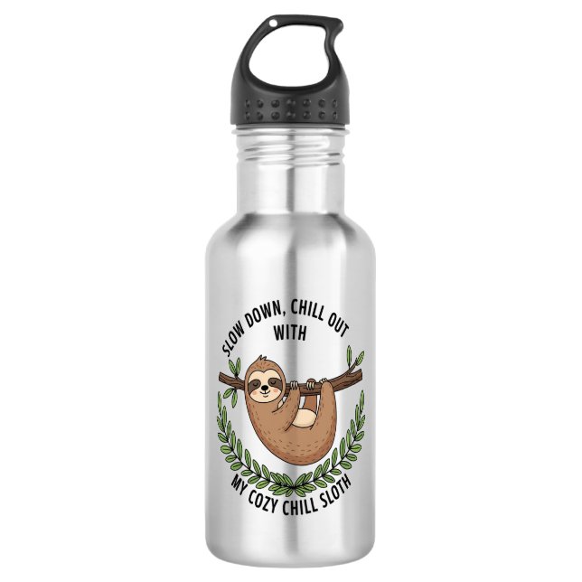Chill Sloth, USA Animal Edelstahlflasche (Vorderseite)