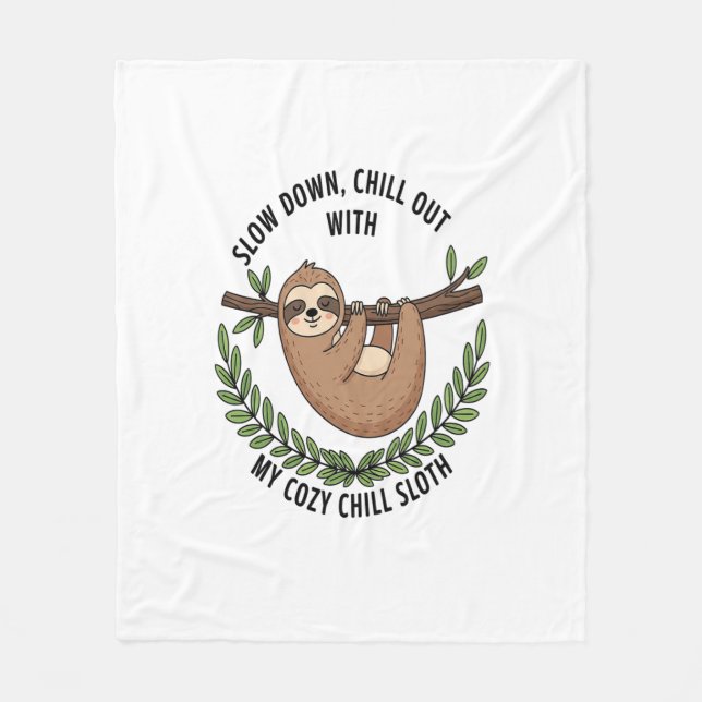 Chill Sloth, USA Animal Fleecedecke (Vorderseite)