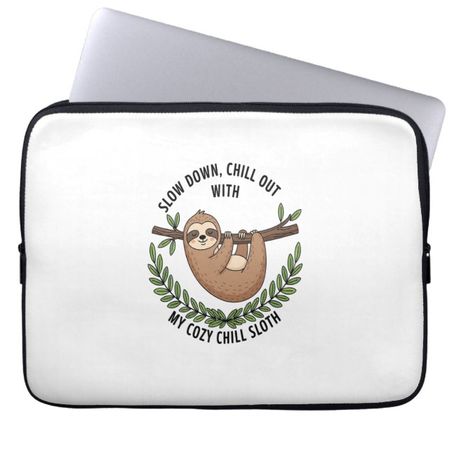 Chill Sloth, USA Animal Laptopschutzhülle (Vorderseite)