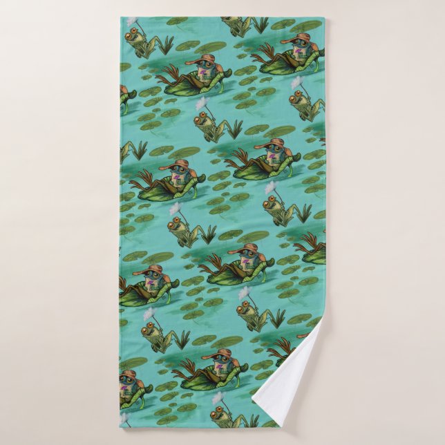 Chill Summer Frogs Badehandtuch (Badehandtuch)