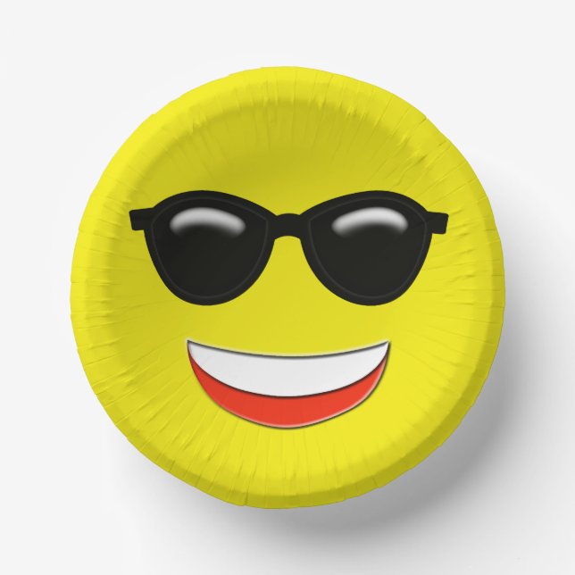 Chill Sunglasses Emoji Pappteller (Vorderseite)