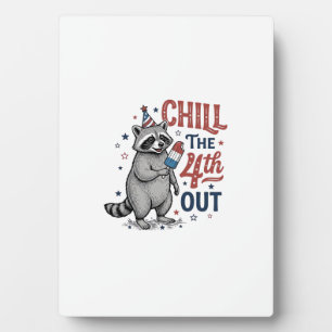 Chill The 4th Out Waschbär Patriotisches Shirt-Des Fotoplatte