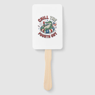Chill The Fourth Out Alligator Patrioten-Shirt Des Fächer