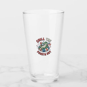 Chill The Fourth Out Alligator Patrioten-Shirt Des Glas