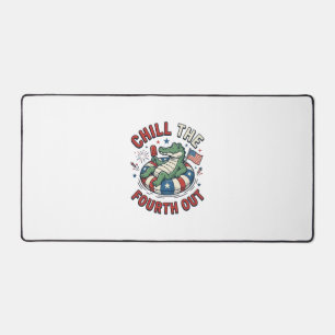 Chill The Fourth Out Alligator Patrioten-Shirt Des Schreibtischunterlage