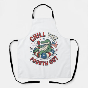 Chill The Fourth Out Alligator Patriotisches Shirt Schürze