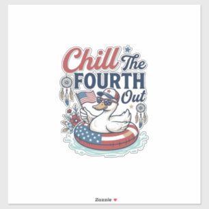 Chill The Fourth Out Patrioten-Enten-Vektor-Shirt_ Aufkleber