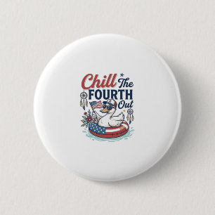 Chill The Fourth Out Patrioten-Enten-Vektor-Shirt_ Button