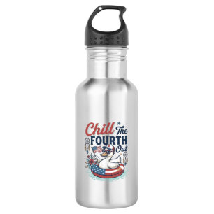 Chill The Fourth Out Patrioten-Enten-Vektor-Shirt_ Edelstahlflasche