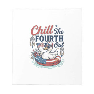 Chill The Fourth Out Patrioten-Enten-Vektor-Shirt_ Notizblock