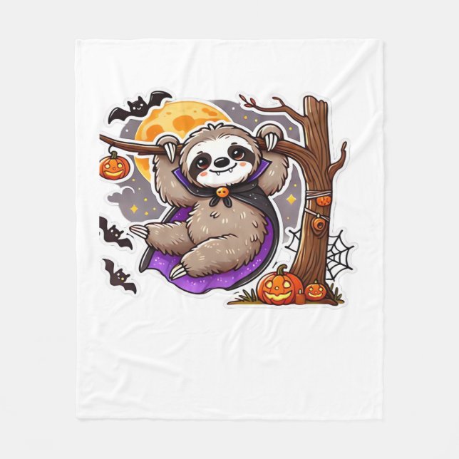 Chill Thrills Halloween Sloth Oversifizierter T -  Fleecedecke (Vorderseite)