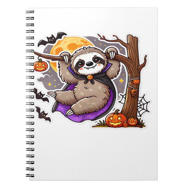 Chill Thrills Halloween Sloth Oversifizierter T -  Notizblock (Vorderseite)
