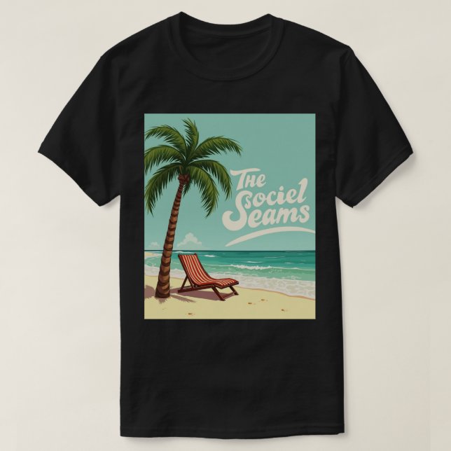 Chill tropical - Palm Tree & Beach Chair T-Shirt (Design devant)