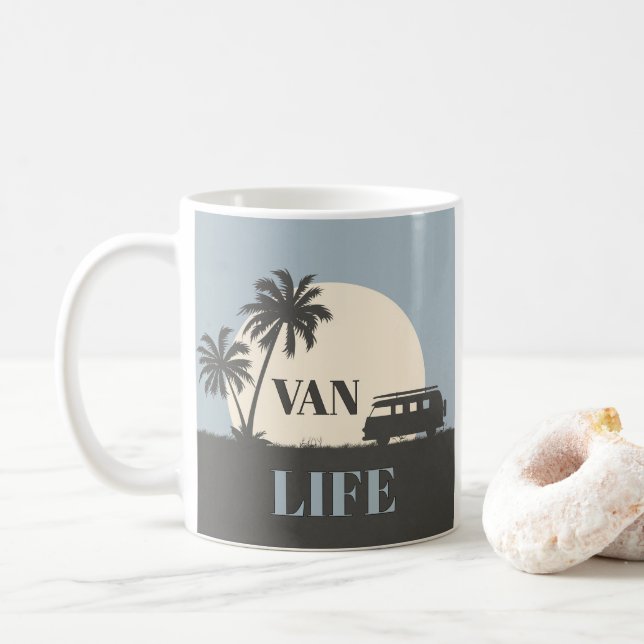 CHILL! 🌴 Van & Sonnenuntergangs-Vibes-Mug Kaffeetasse (Mit Donut)
