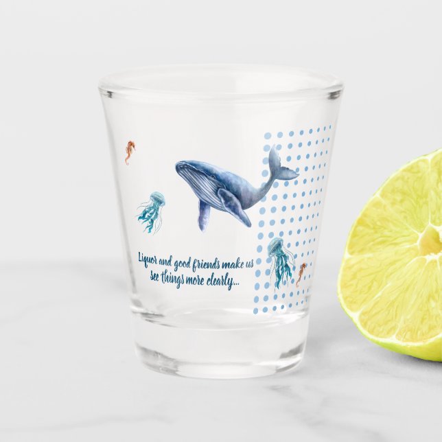 Chill Vibes Glass: ‘Liquor & Good Friends Clarify  Schnapsglas (Vorderseite)