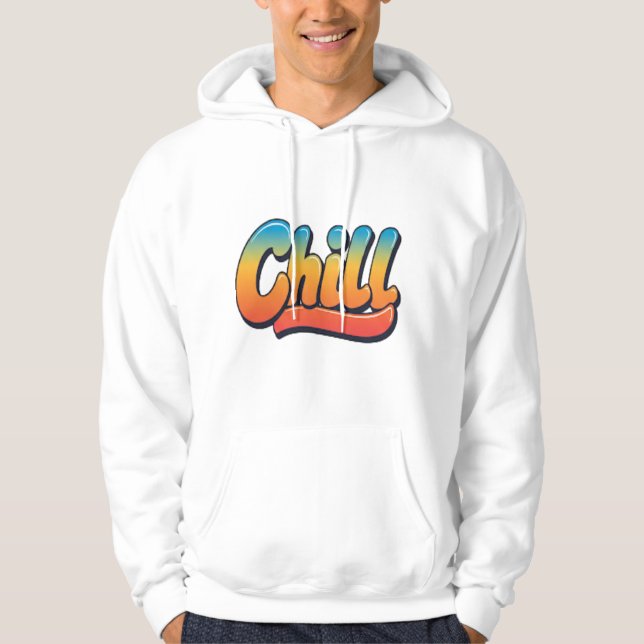 Chill Vibes Multicolor Aesthetic Hoodie (Vorderseite)