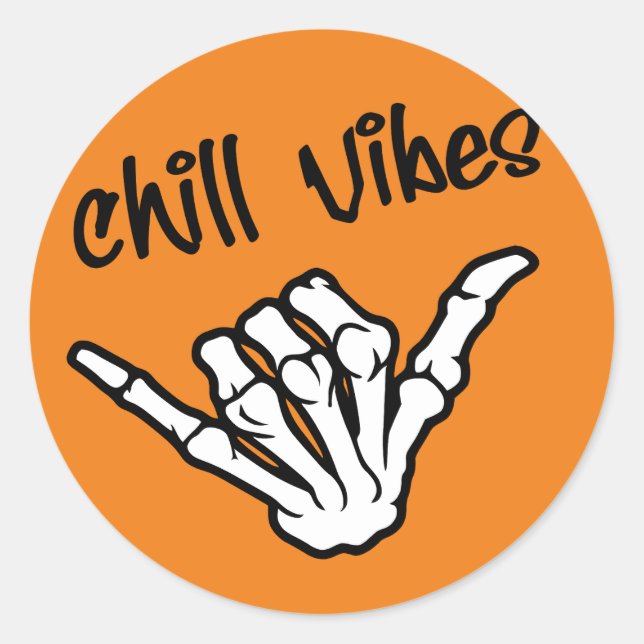 Chill Vibes Skeleton Hand Sticker (Vorderseite)