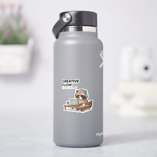 Chill-Waschbär-Coding-Aufkleber Kreativer Flow Lap Aufkleber