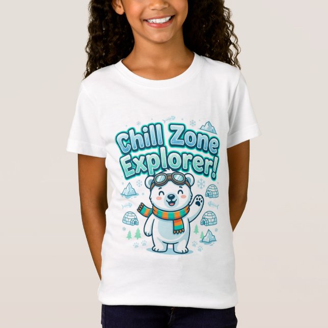 Chill Zone Explorer Süße Eisbär T-Shirt | Kinder (Vorderseite)