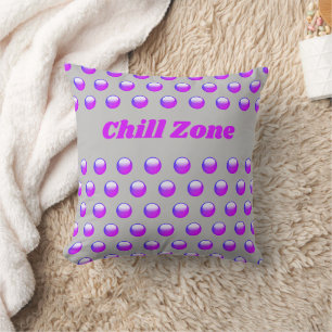 Chill Zone Lila Punkte Geometrischer Teen Kissen
