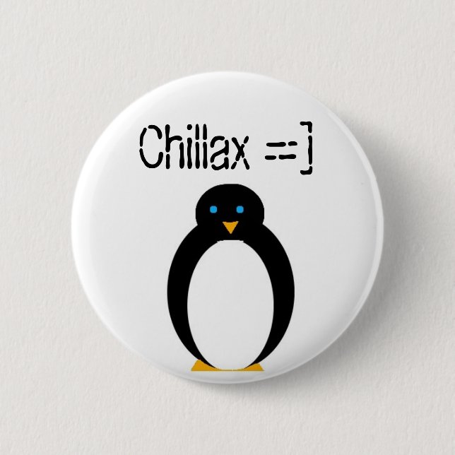 chillax Pinguin Button (Vorderseite)