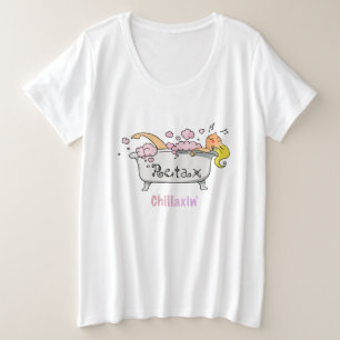 Chillaxin’ Vibes – Süße Entspannungs-Cartoon Große Größe T-Shirt