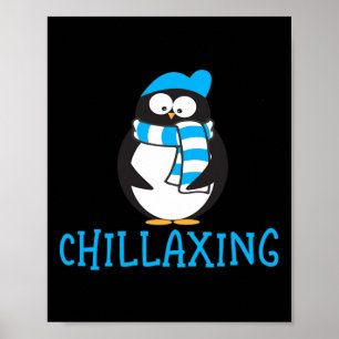 Chillaxing Niedlich Pinguin Weihnachten Zoogeschen Poster