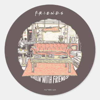 Chillen mit FRIENDS™ Cartoon Runder Aufkleber