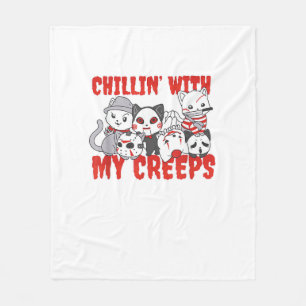 Chillen mit meinen Creeps Katze Horror Killer Hall Fleecedecke