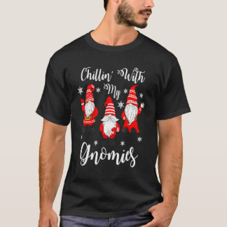 Chillen mit meinen Gnomies Frohe Weihnachten Feier T-Shirt