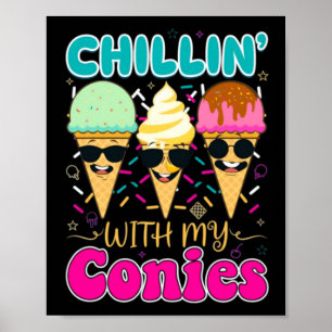 Chillen Mit Meinen Kaninchen Retro-Eis Sommer Poster