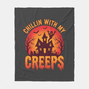 Chillen mit meinen Kumpels Halloween T-Shirt Desig Fleecedecke