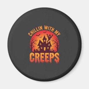 Chillen mit meinen Kumpels Halloween T-Shirt Desig Magnet