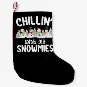 Chillen mit meinen Schneefreunden Schneemann Weihn Kleiner Weihnachtsstrumpf