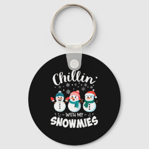 Chillen mit meinen Schneefreunden Süßer Schneemann Schlüsselanhänger