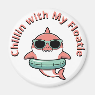 Chillen mit meiner Schwimmhilfe   Shark Baby Kids Magnet
