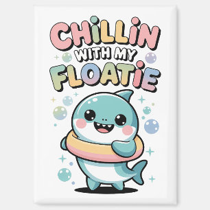 Chillen mit meiner Schwimmhilfe Shark Baby Kids Magnet