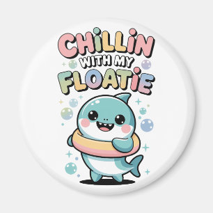 Chillen mit meiner Schwimmhilfe   Shark Baby Kids Magnet