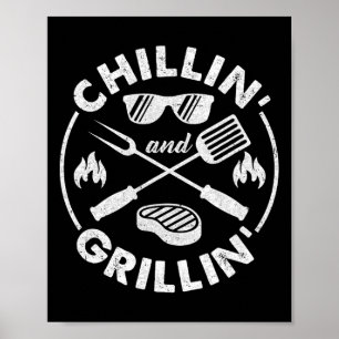 Chillen und Grillen Kostüm Lustiger BBQ Grillender Poster