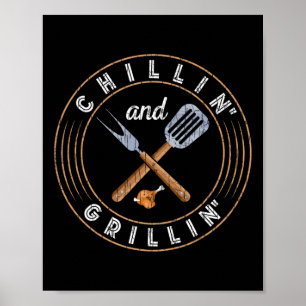 Chillen und Grillen Lustig Byrbeque Gegrillt Bbq L Poster