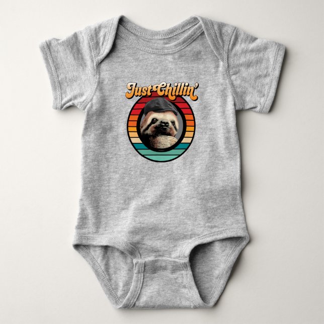 Chillendes Faultier Baby Strampler (Vorderseite)