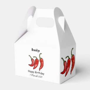 Chilli Cartoon-Illustration Geschenkschachtel