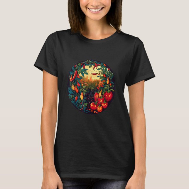 Chilli Pepper Hot Peperoni Pepperoni Vegetable Gar T-Shirt (Vorderseite)