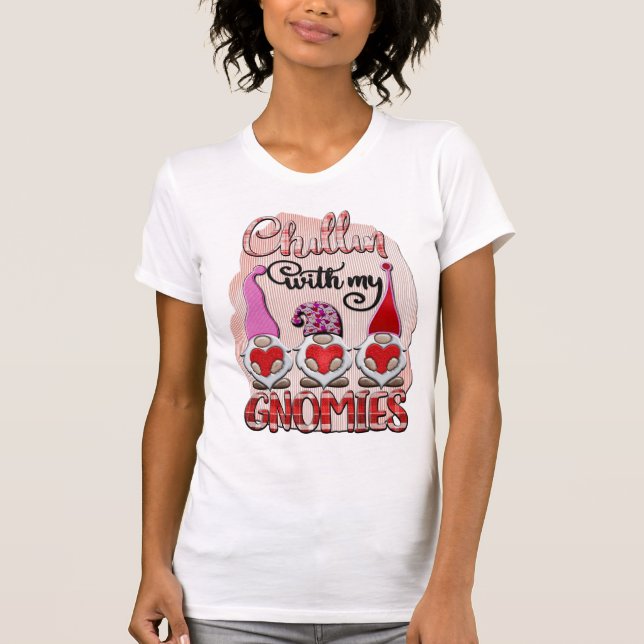 Chillin Avec Mes Gnomies T-shirt Femme Blanche (Devant)