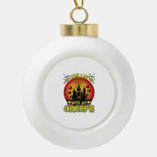 Chillin Creeps Spukhaus Halloween Hexen Sku Keramik Kugel-Ornament
