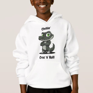 Chillin' Croc - Fun Crocodile Graphic Hoodie