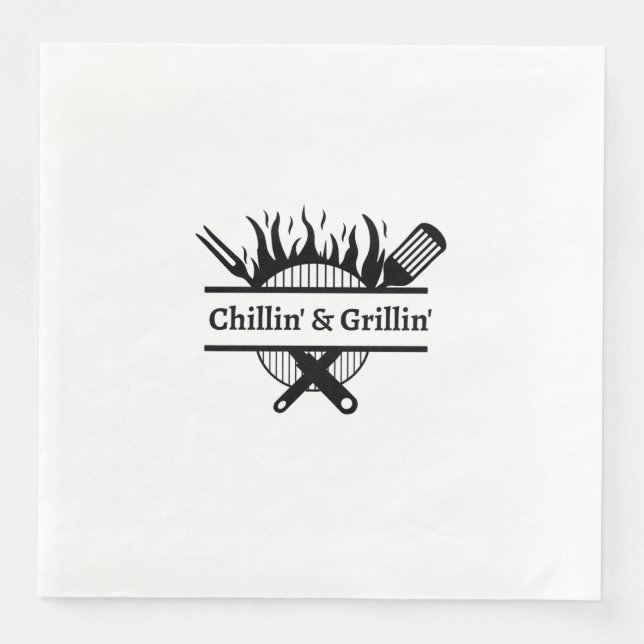 Chillin' & Grillin' Party Napkin Serviette (Vorderseite)